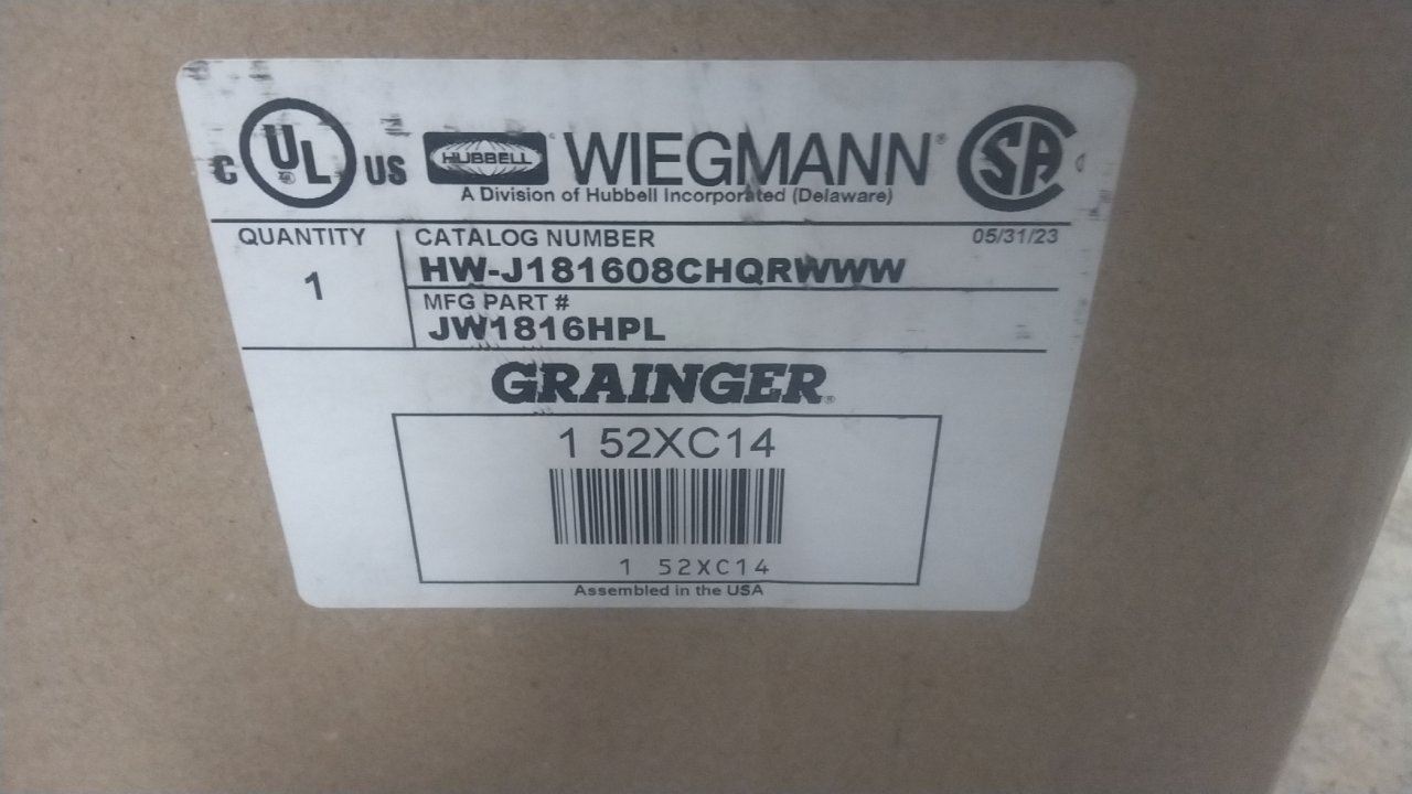 Wiegmann HW-J181608CHQRW 18 In Height 16 In Width 8 In Depth Enclosure (C)-11262422 - Image 2