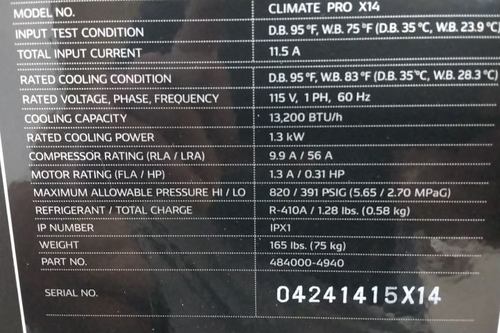Movincool Climate Pro X14 115VAC 13,200 Max BtuH Portable Air Conditioner (D)-57172803 - Image 2
