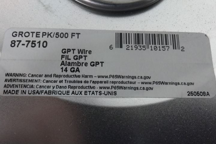 Grote 87-7510 ~500 Ft L 14 AWG 60V Blue Primary Automotive Wire (CW)-57664444 - Image 2