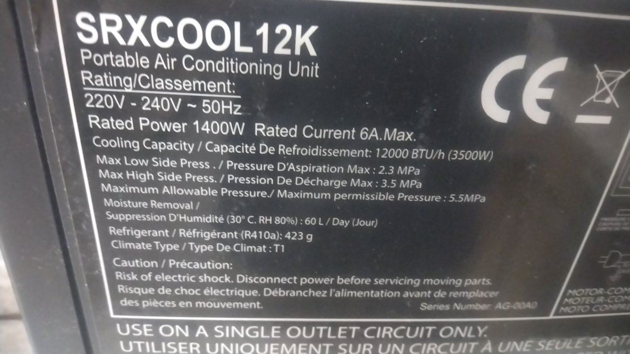 Tripp Lite SRXCOOL12K 220-240V 1400W 12,000 BTU Cooling Unit (C)-58359844 - Image 2