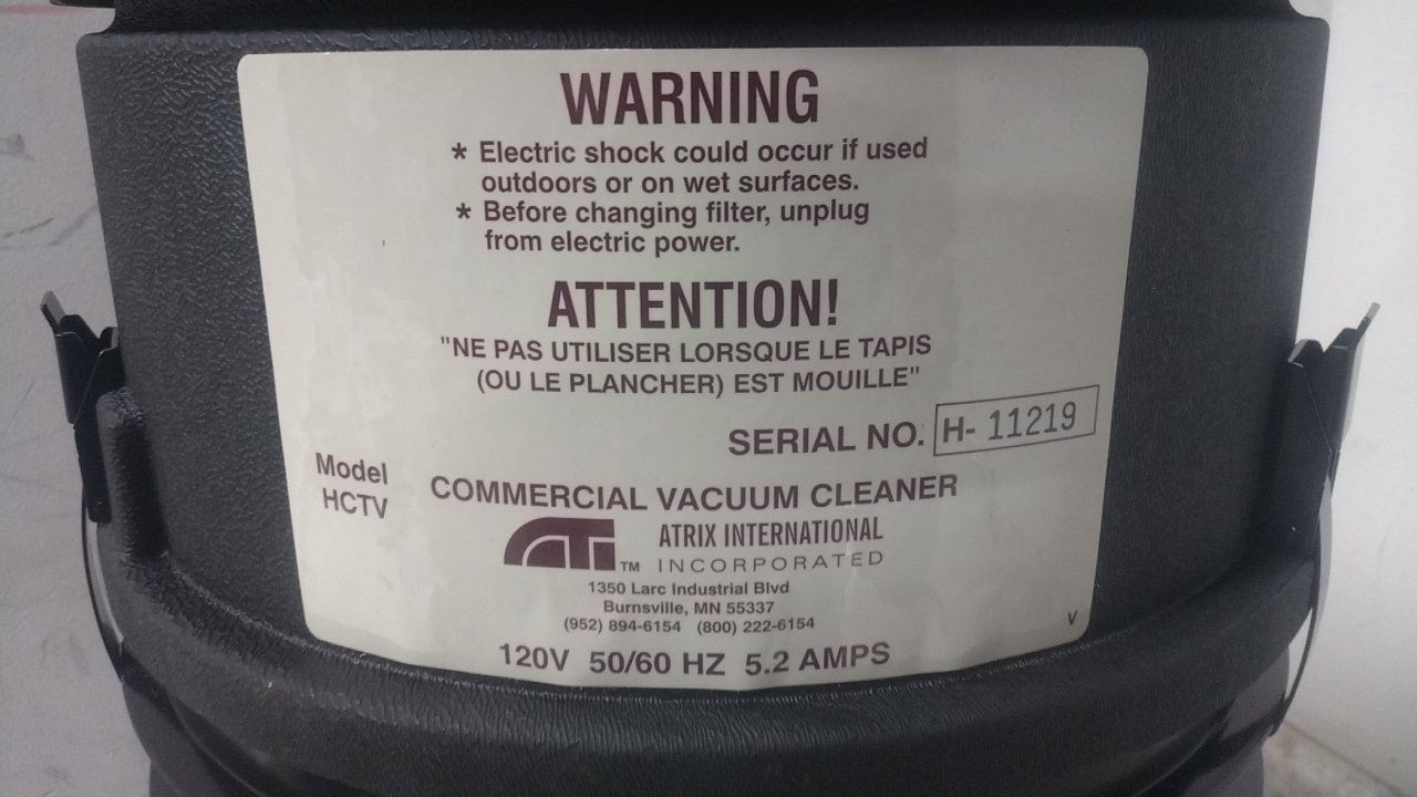 Atrix HCVAC7H-ESD 7 Gal Tank Size 99 CFM 120V Critical Area Vacuum (D)-12768011 - Image 2