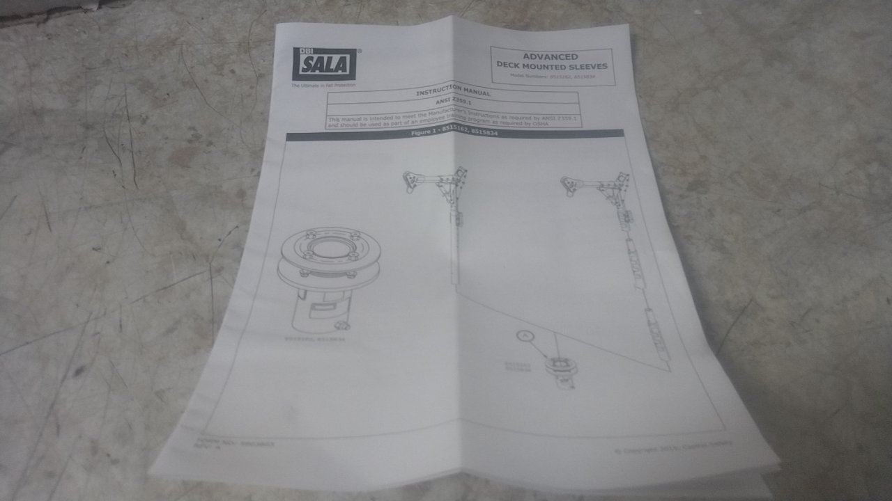 3M DBI-Sala 8515834 450 Lb Weight Capacity Slip-In Deck Mount Sleeve (C)-45258841 - Image 10
