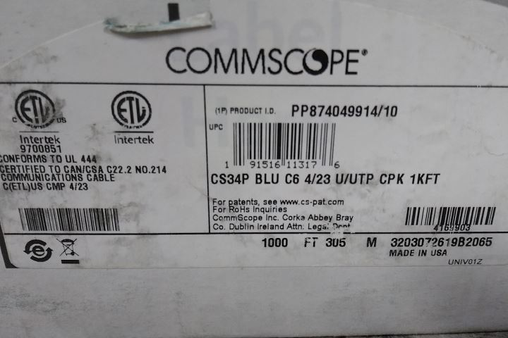 Carol CP6.30.07 ~1,000 Ft L 23 AWG Blue Jacket Category Cable (C)-47764922 - Image 2