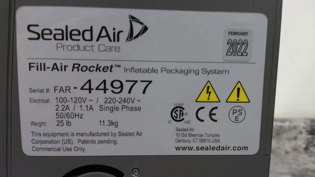 Sealed Air - Fill-Air Rocket 1001PVF-01 Inflatable Packaging System: Fill-Air Rocket, 18 in Lg, 17 1/2 in Wd-80466991 - Image 2