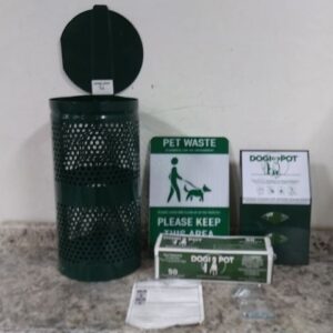Dogipot 1003A-L Pet Station with Aluminum Receptacle-12315764