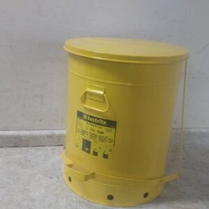 Justrite 09701 21 Gal Capacity Yellow Powder Coated Steel Oily Waste Can-82823374