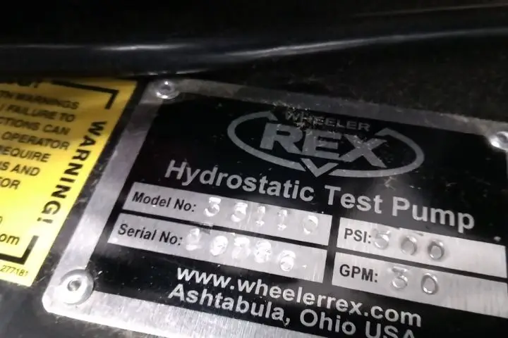 Wheeler-Rex 35110 1 HP 1725 Max RPM 3 Max TPM 115VAC Hydrostatic Test Pump (C)-57698966 - Image 2
