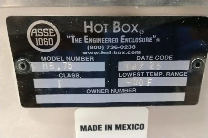 Hot Box HF011019022 120V Heated Fiberglass Flip-Top Valve Enclosure-33232591 - Image 8